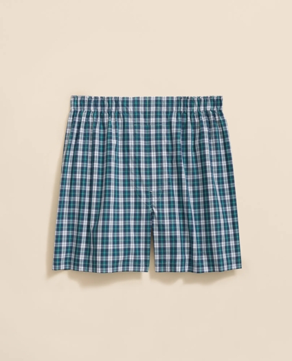 Cotton Broadcloth Plaid Boxers, image 1