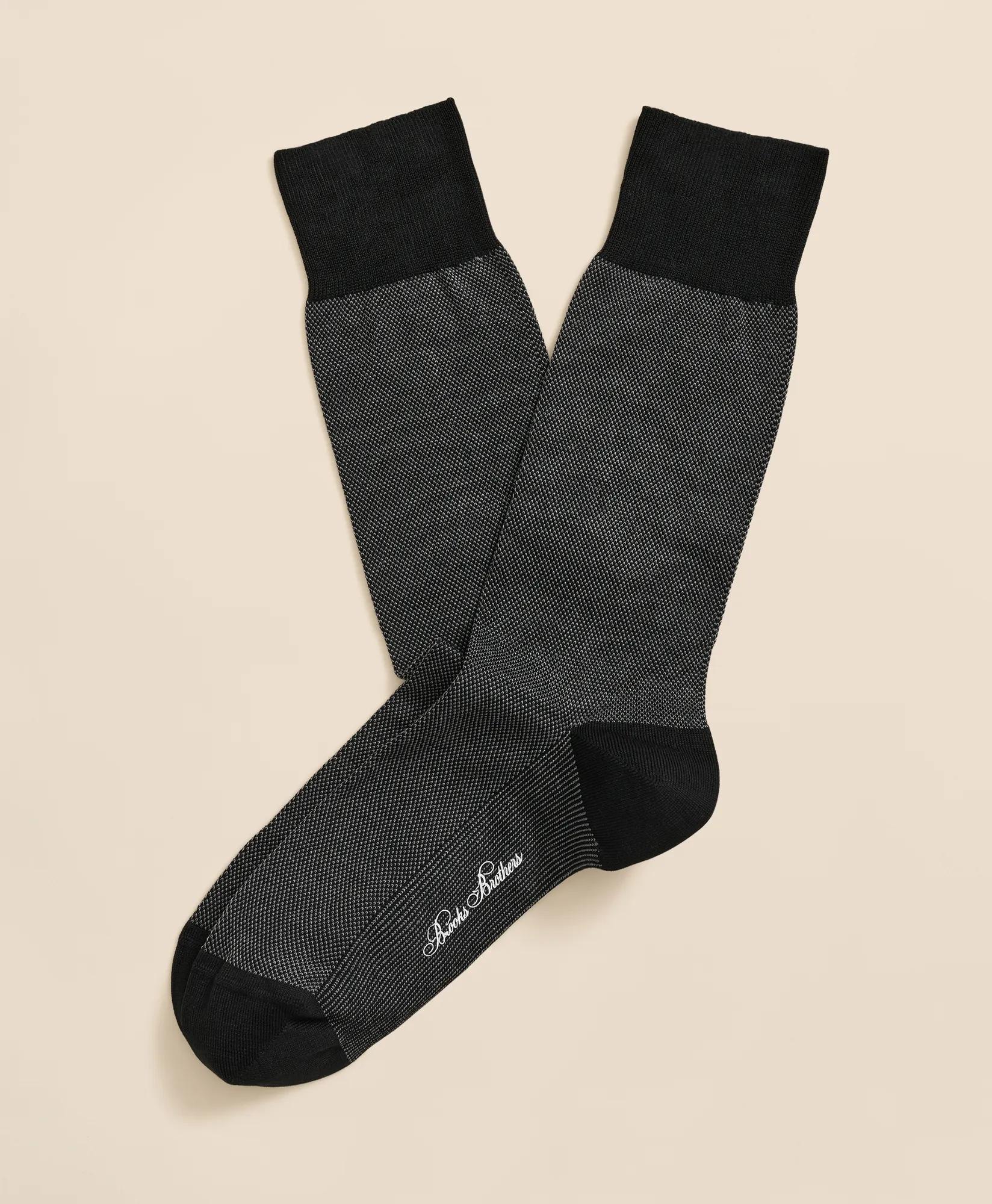 Cotton-Blend Birdseye Socks, image 1