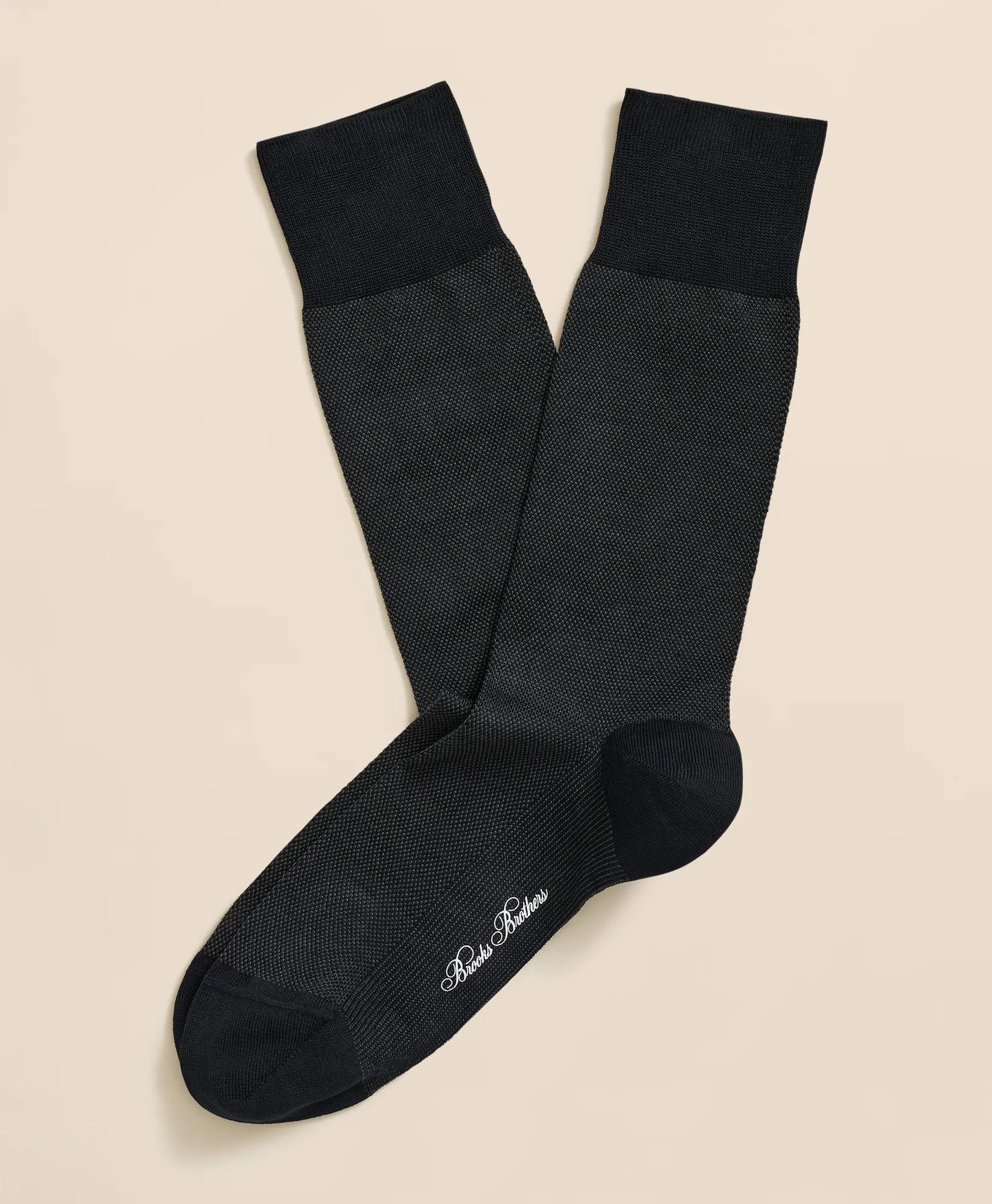 Cotton-Blend Birdseye Socks, image 1