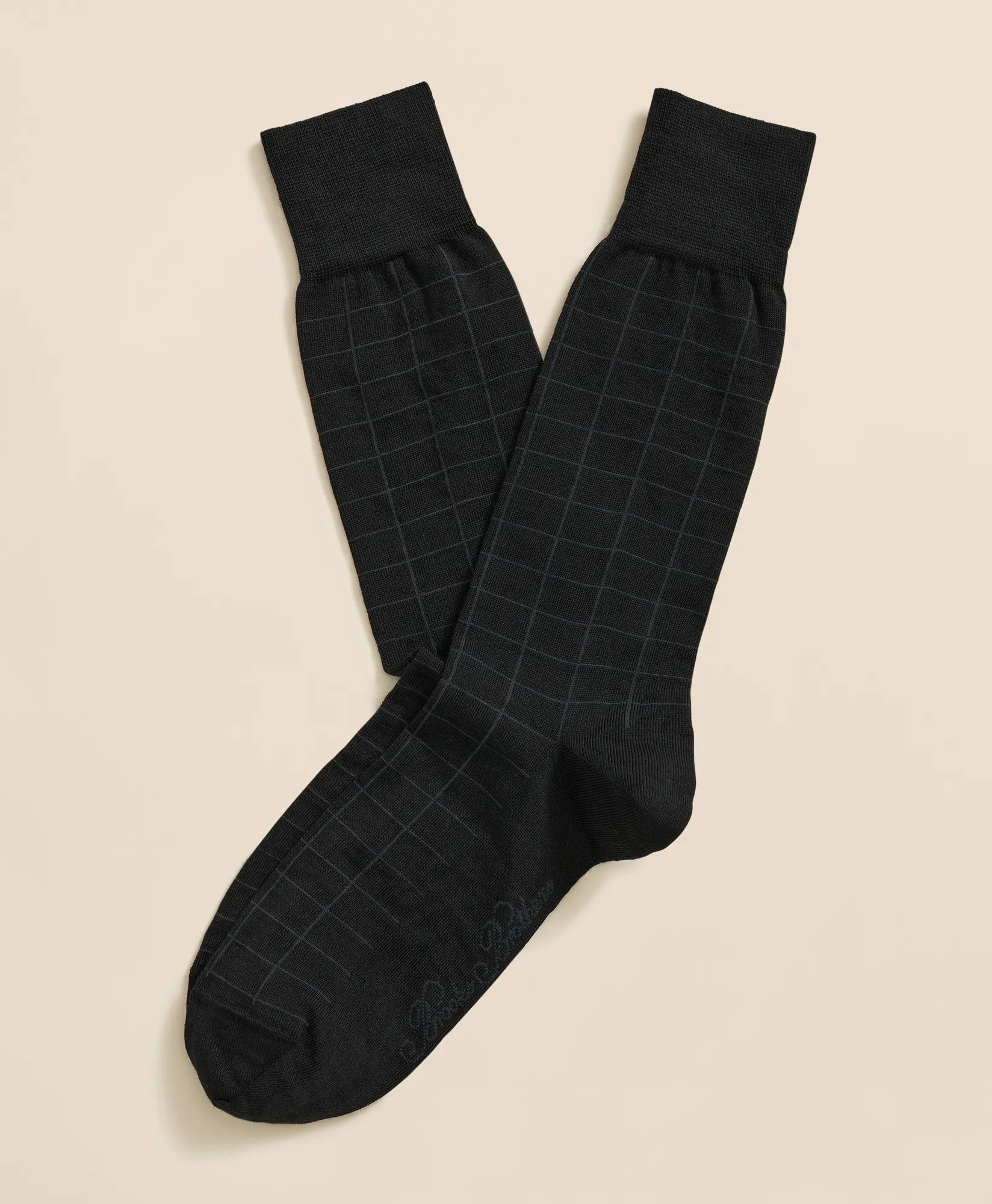 Wool-Blend Windowpane Socks, image 1