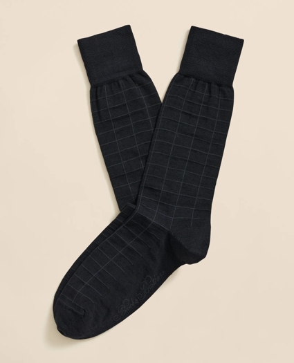 Wool-Blend Windowpane Socks