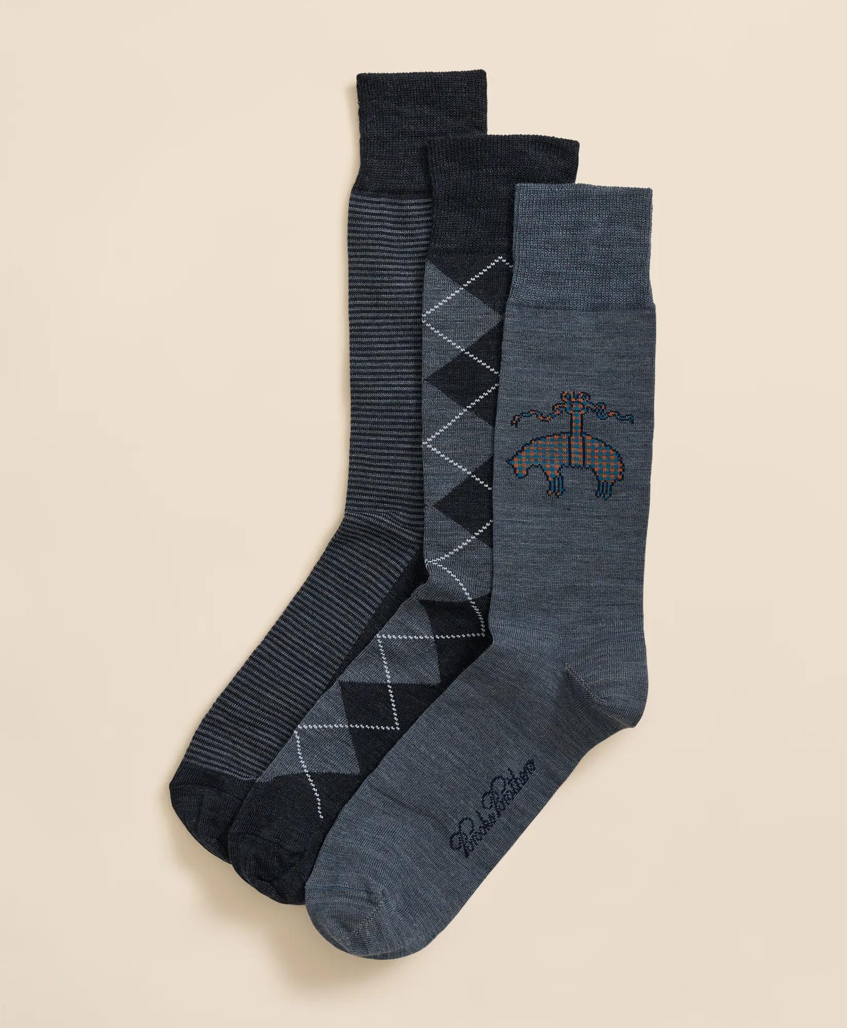 Wool-Blend Socks Patterned Gift Box, image 1