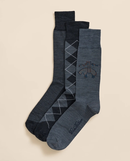 Wool-Blend Socks Patterned Gift Box, image 1