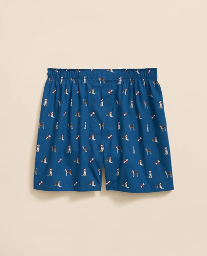 Cotton Broadcloth Holiday Dog Boxers, image 1