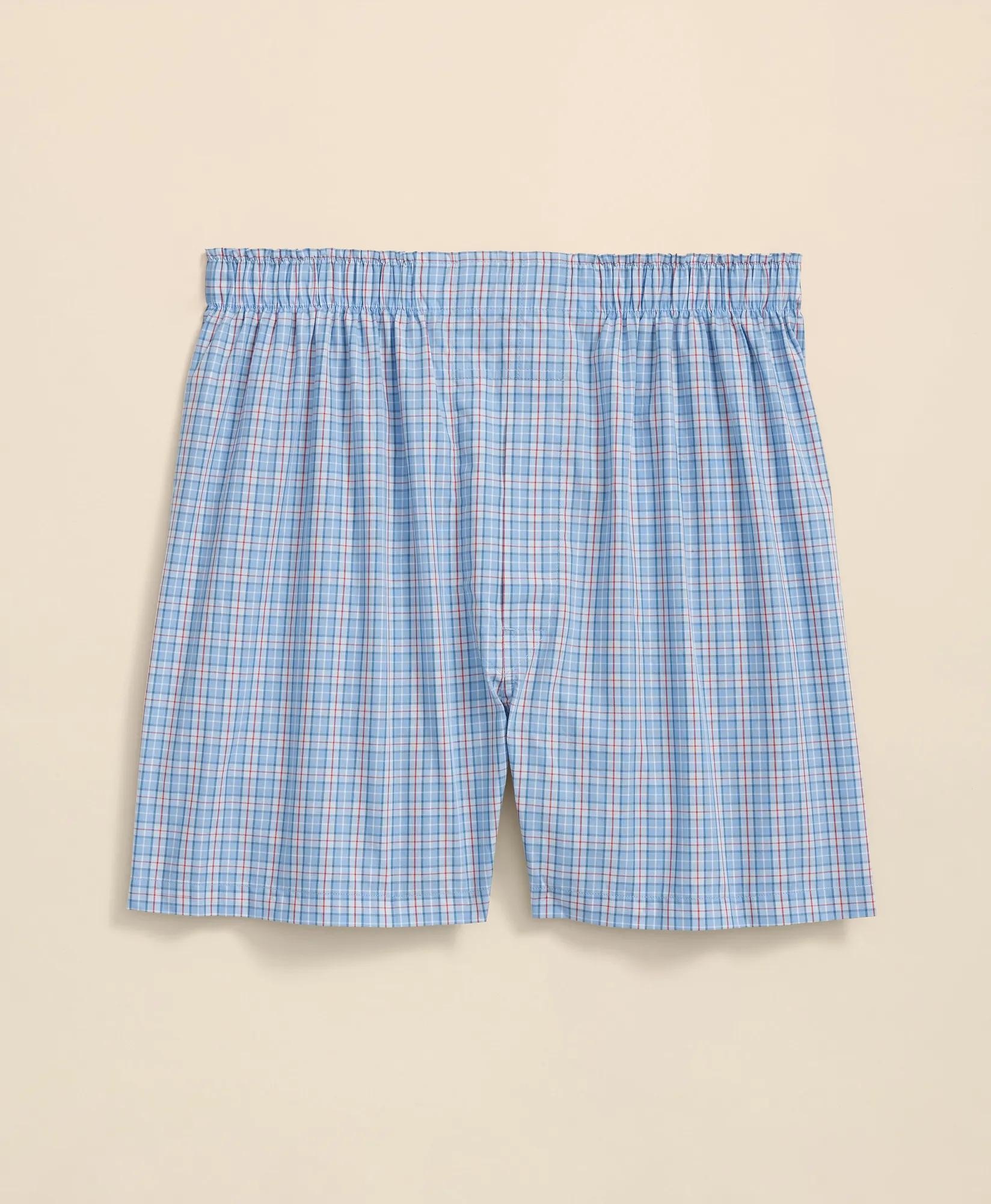 Cotton Broadcloth Mini Check Boxers, image 1