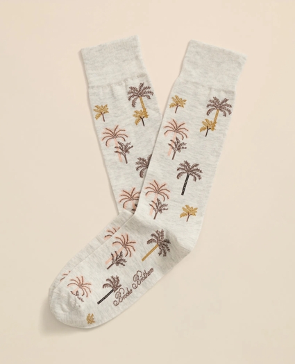 Cotton Blend Palm-Tree Motif Socks