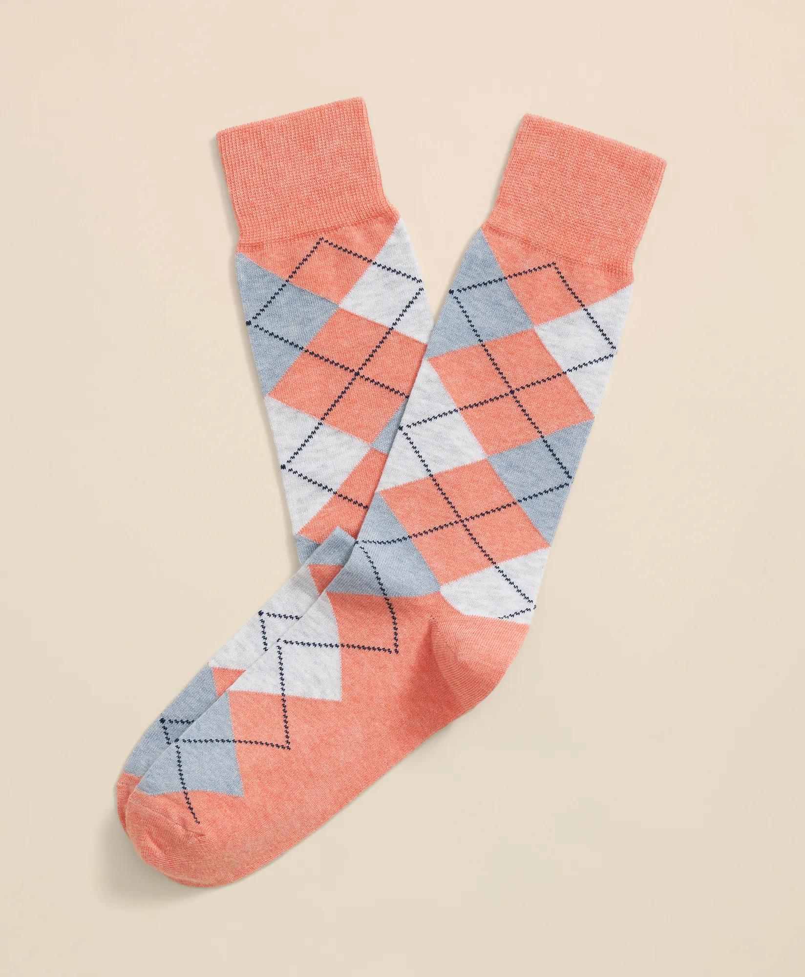 Cotton Blend Argyle Socks, image 1