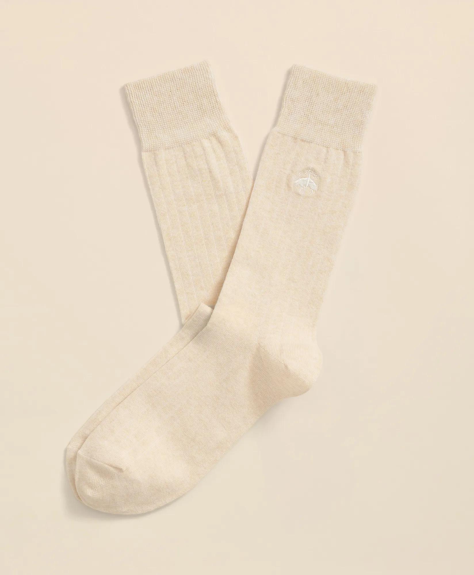 Cotton Blend Ribbed Socks, image 1