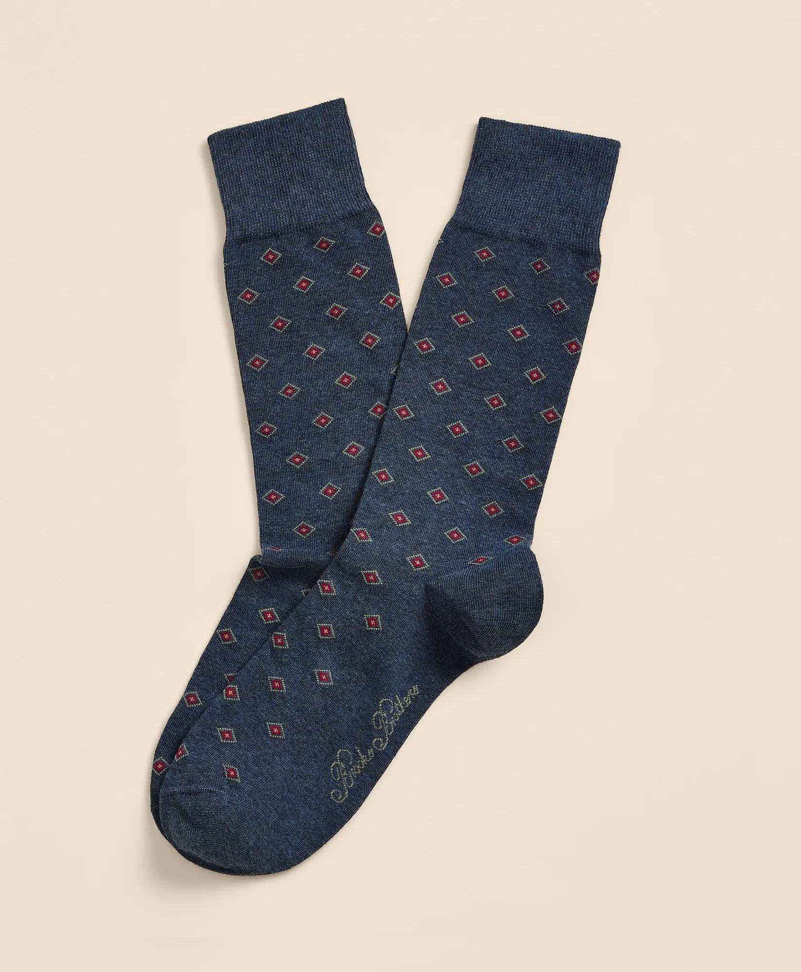 Cotton-Blend Diamond Socks, image 1