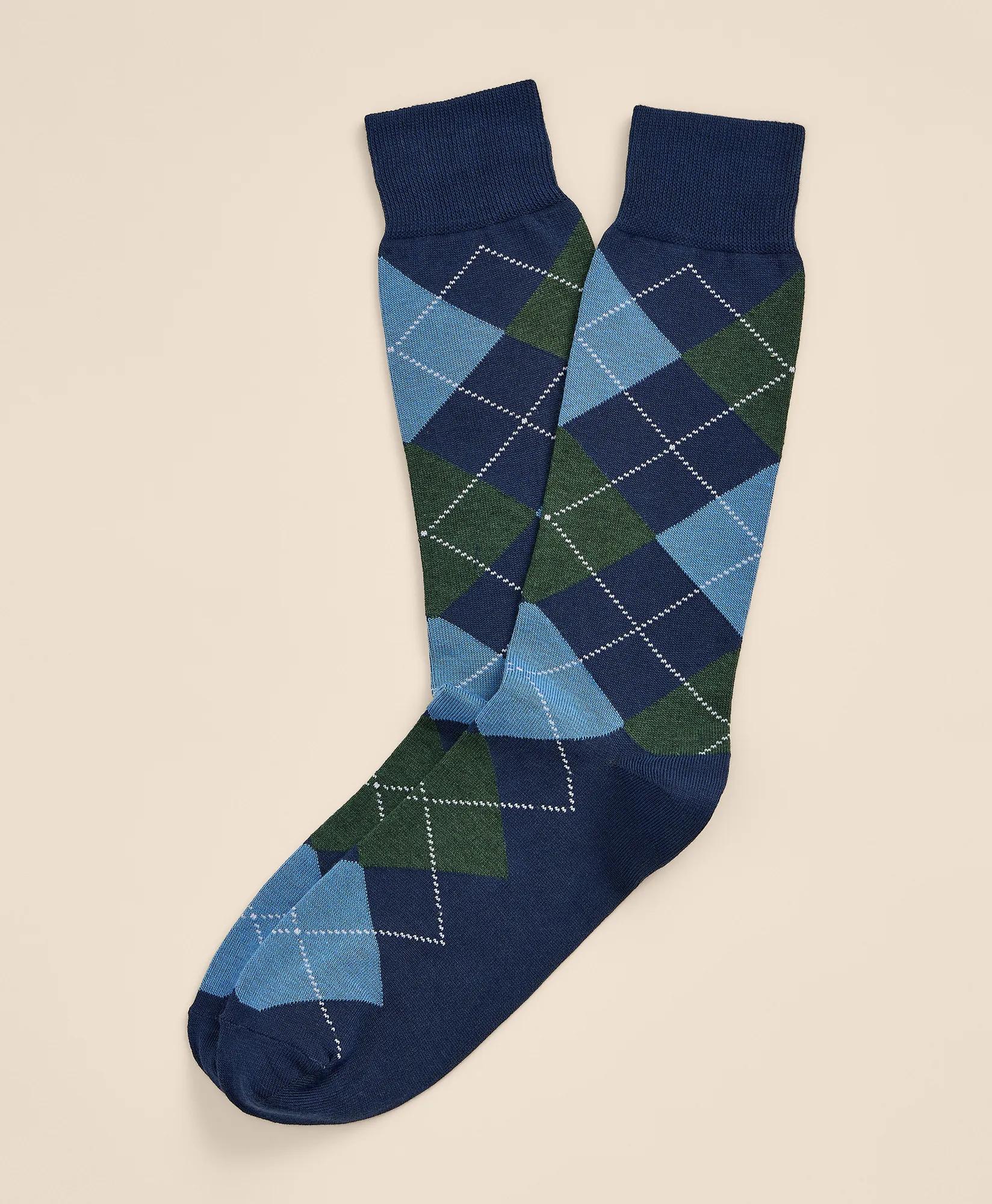 Cotton-Blend Argyle Socks, image 1