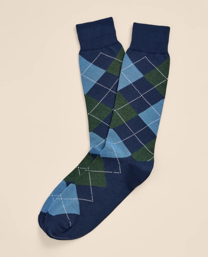 Cotton-Blend Argyle Socks