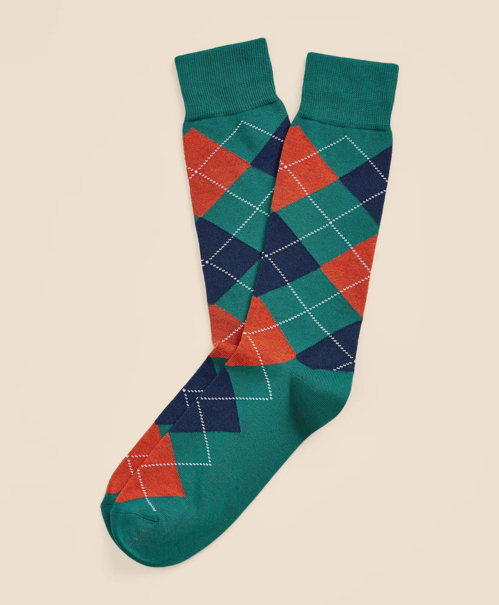 Cotton-Blend Argyle Socks, image 1