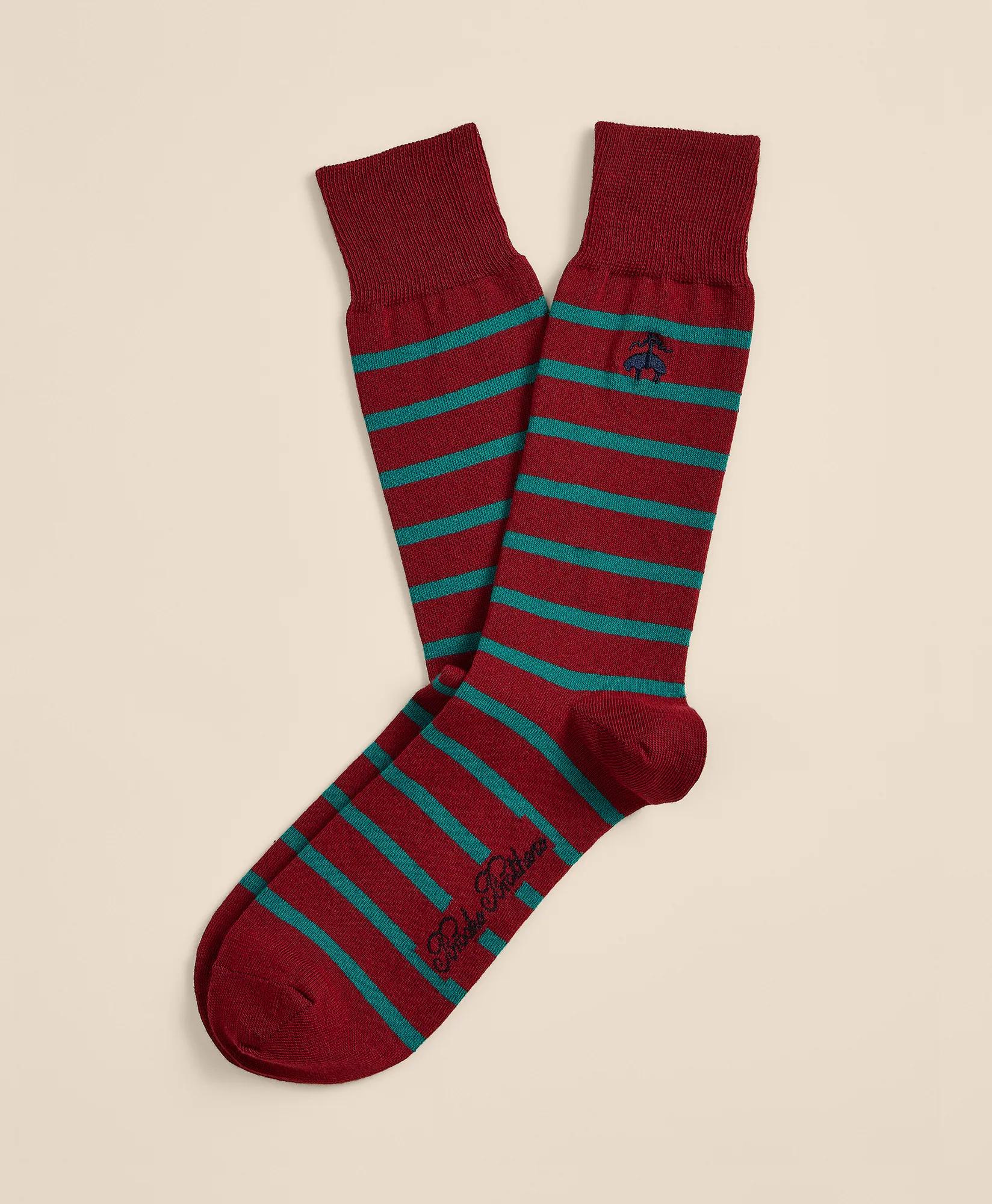 Cotton-Blend Mariner Stripe Socks, image 1