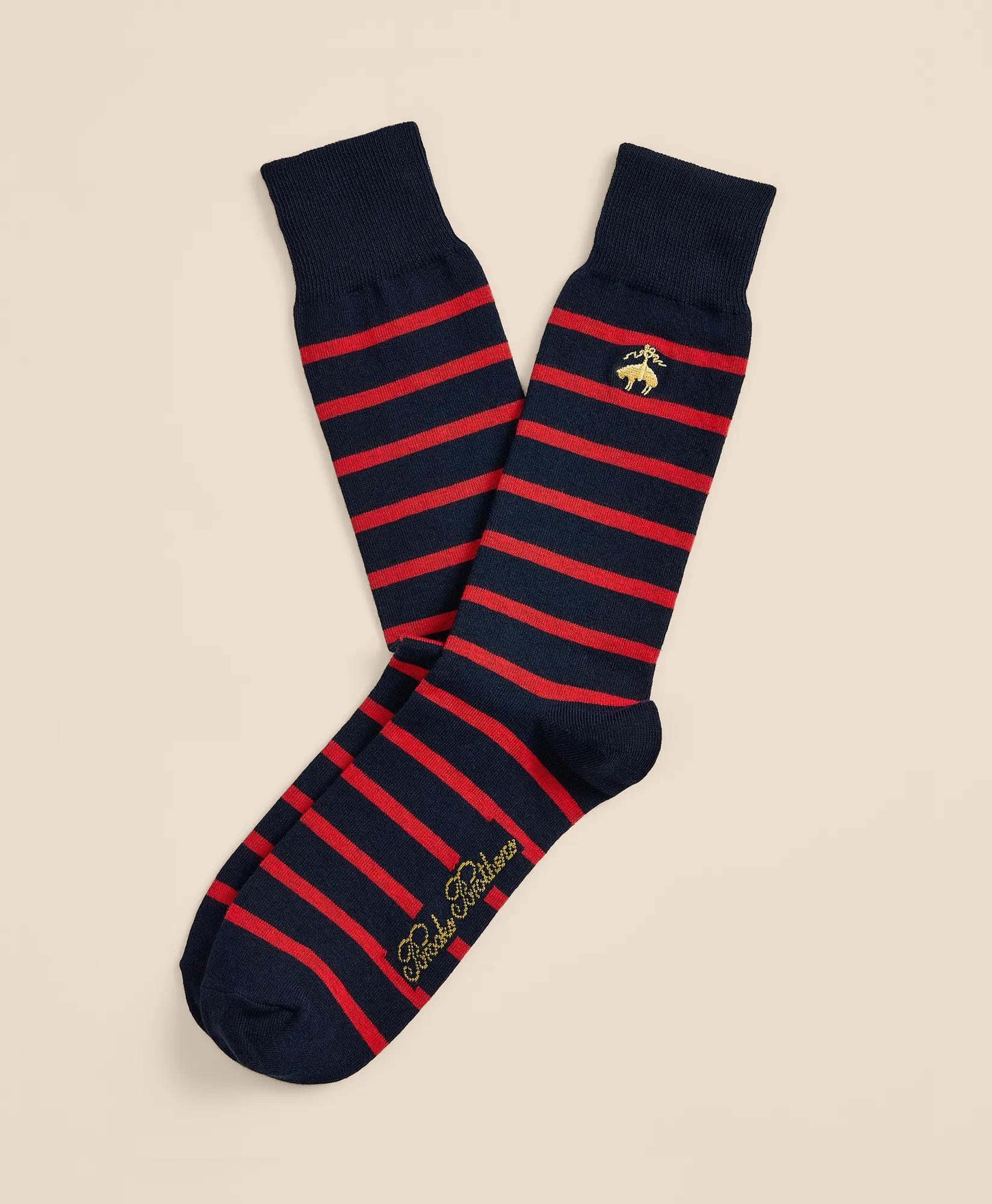 Cotton-Blend Mariner Stripe Socks, image 1