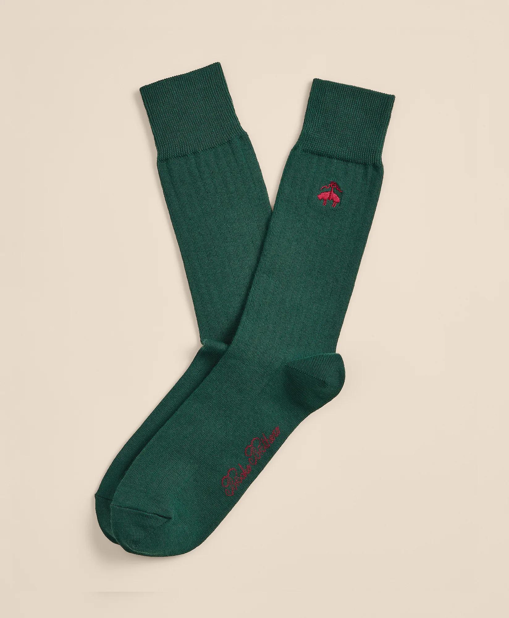 Cotton-Blend Golden Fleece&reg; Ribbed Socks, image 1