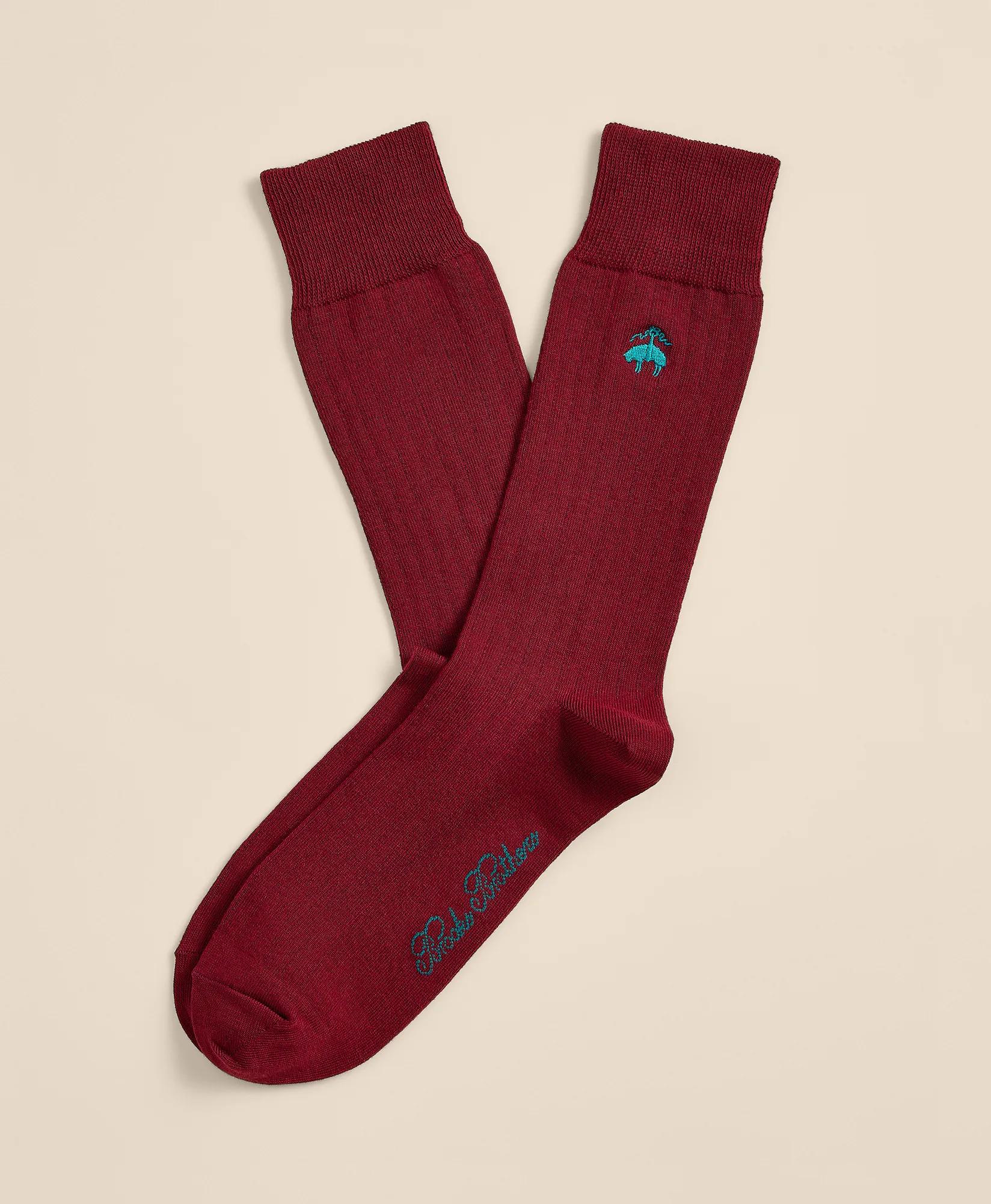 Cotton-Blend Golden Fleece&reg; Ribbed Socks, image 1