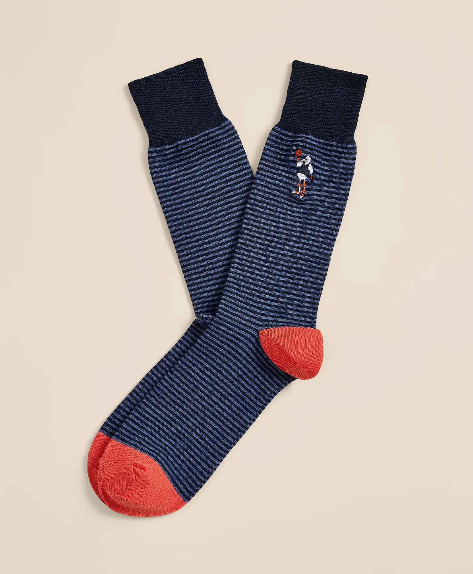 Cotton-Blend Henry Basketball Socks, image 1