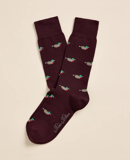 Cotton-Blend Swimming Mallard Socks