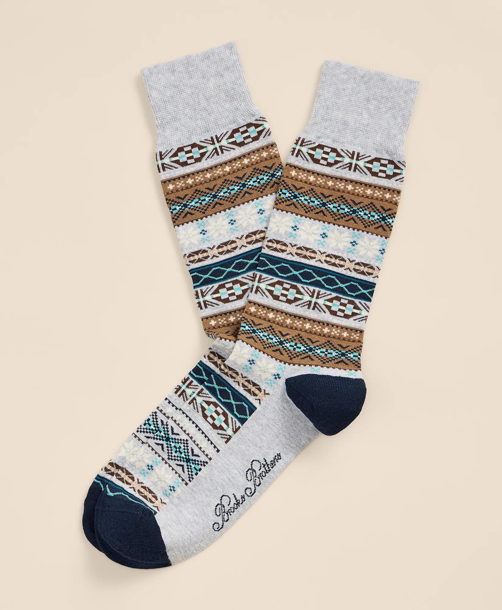 Cotton-Blend Fair Isle Socks, image 1