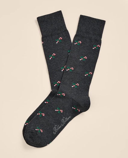 Cotton-Blend Candy Cane Socks