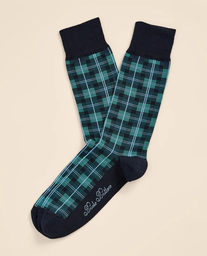 Cotton-Blend Plaid Socks