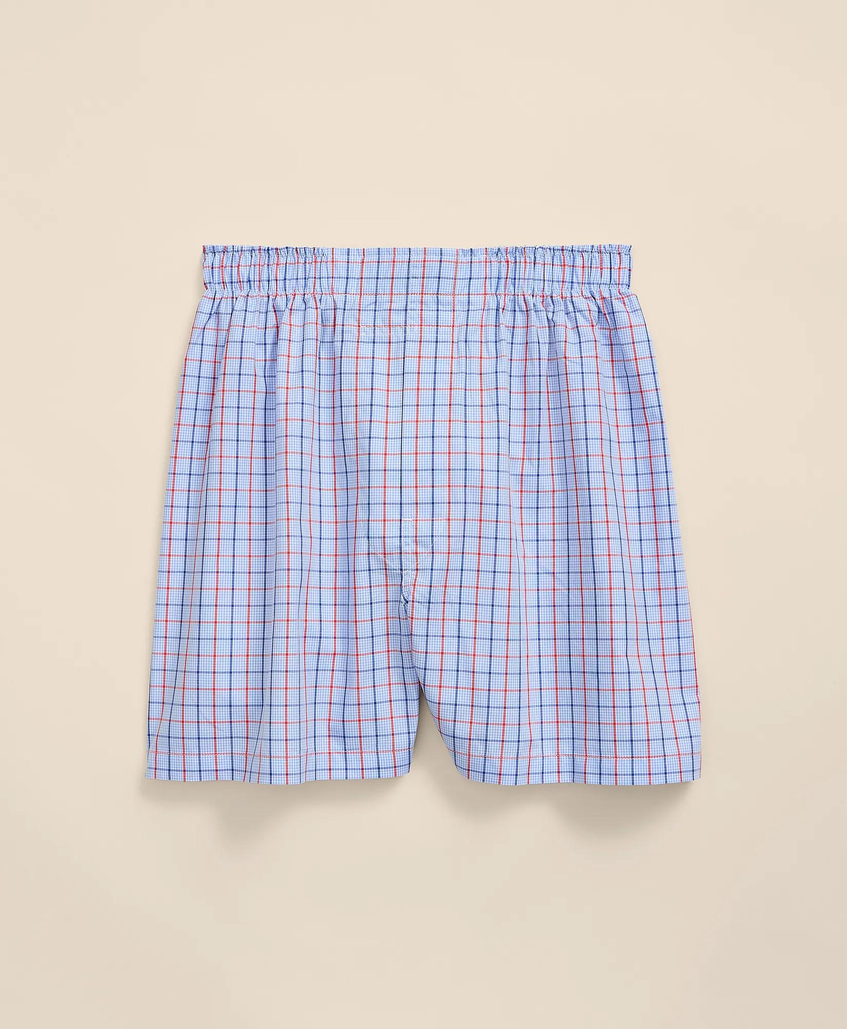 Cotton Broadcloth Check Boxers, image 1