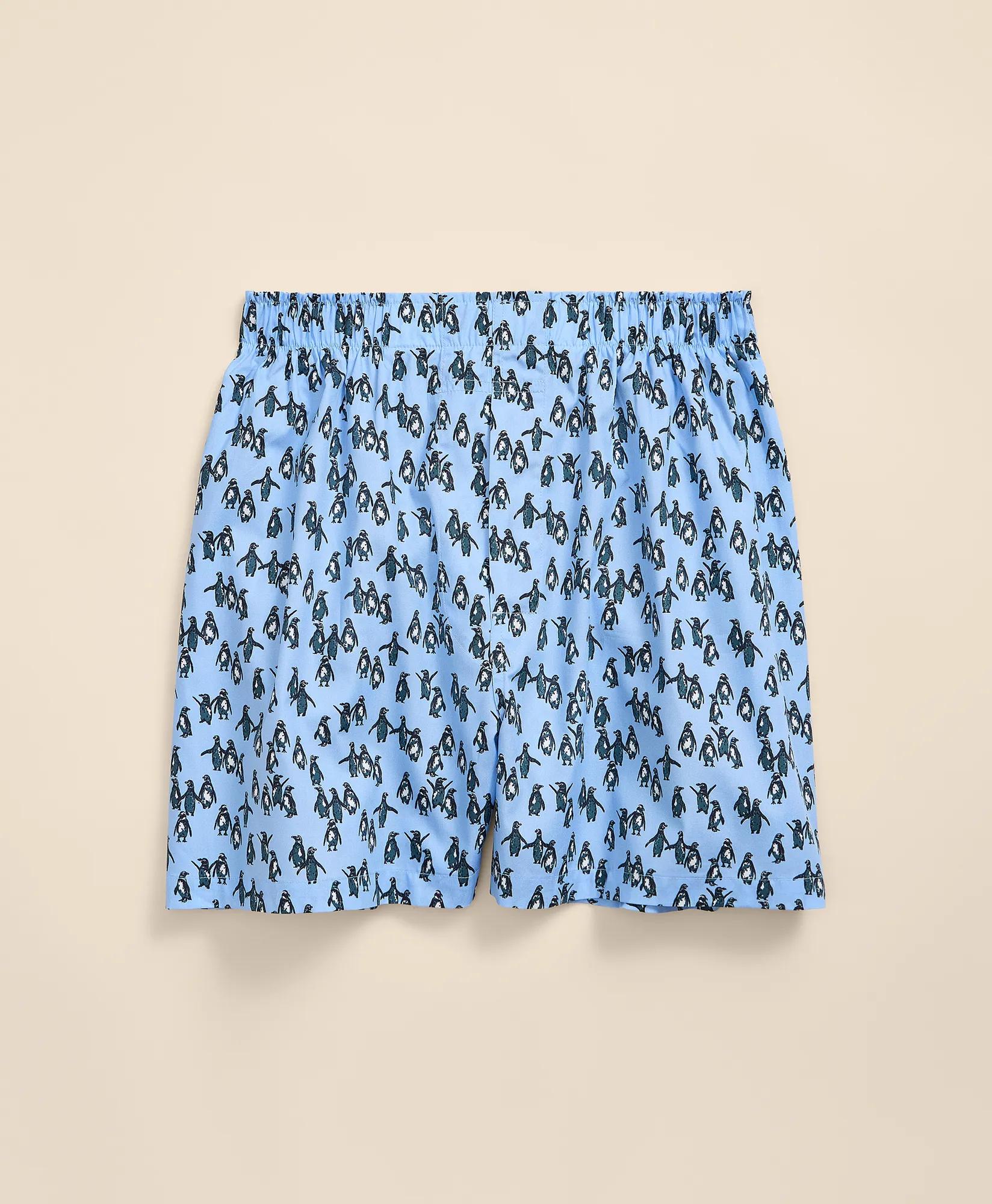 Cotton Broadcloth Penguin Motif Boxers, image 1