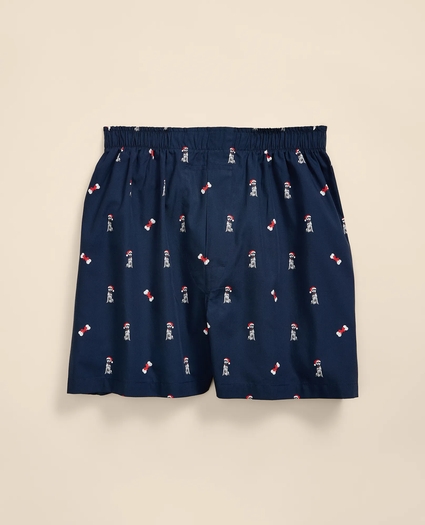 Cotton Broadcloth Holiday Dog Boxers