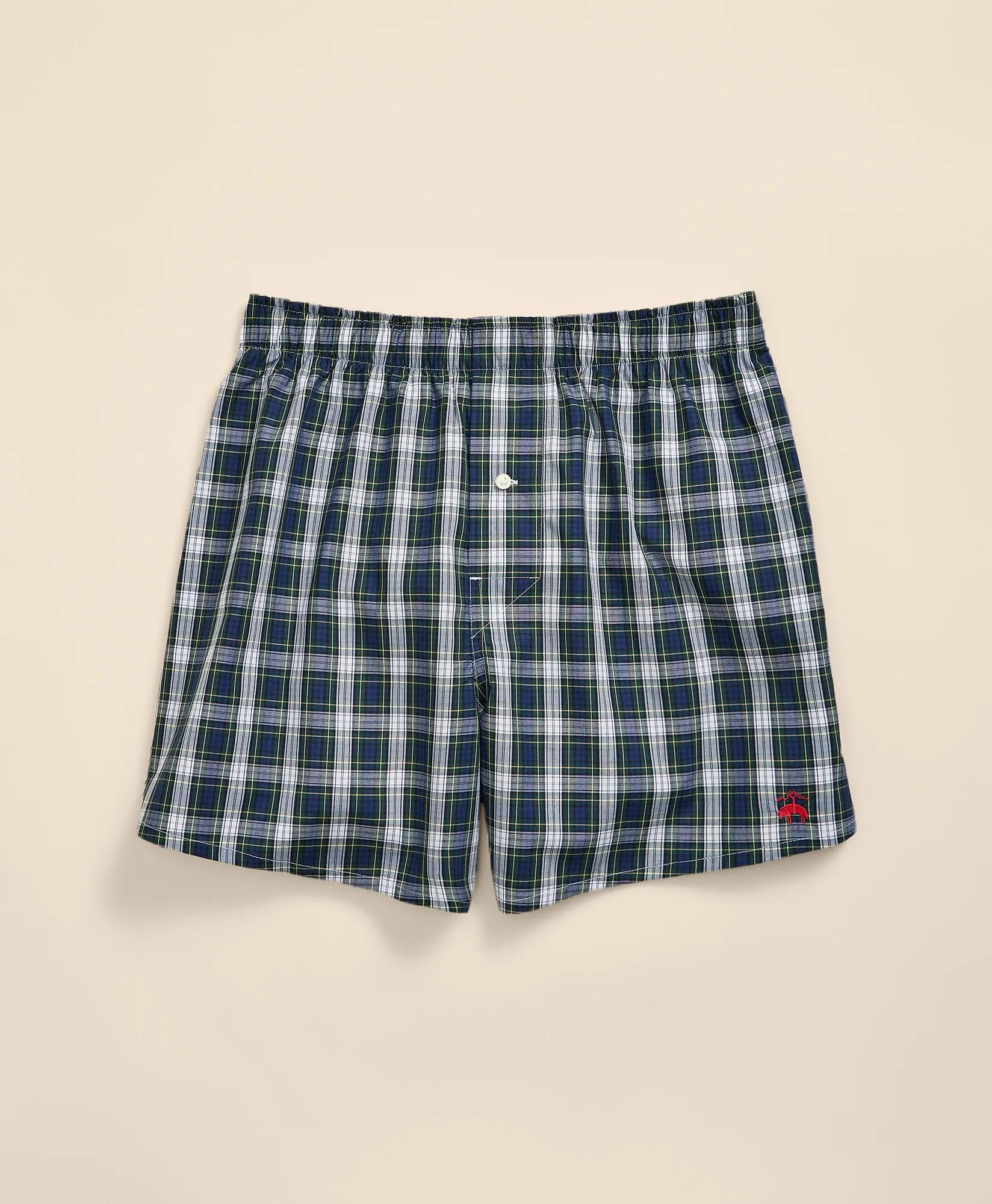 Slim Fit Cotton Broadcloth Tartan Boxers, image 1