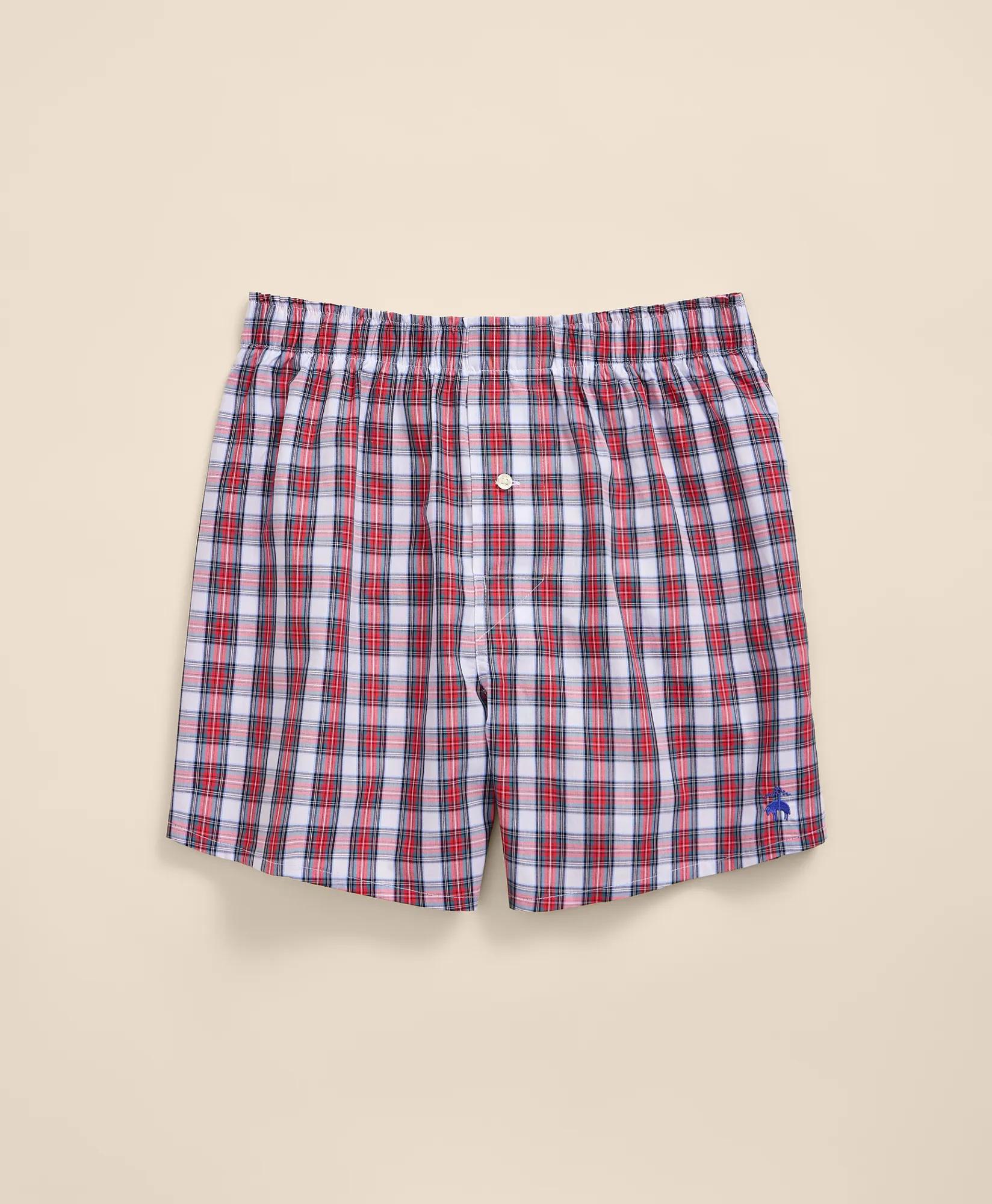 Slim Fit Cotton Broadcloth Tartan Boxers, image 1