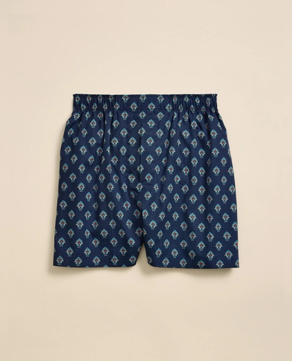 Cotton Broadcloth Geometric Print Boxers, image 1