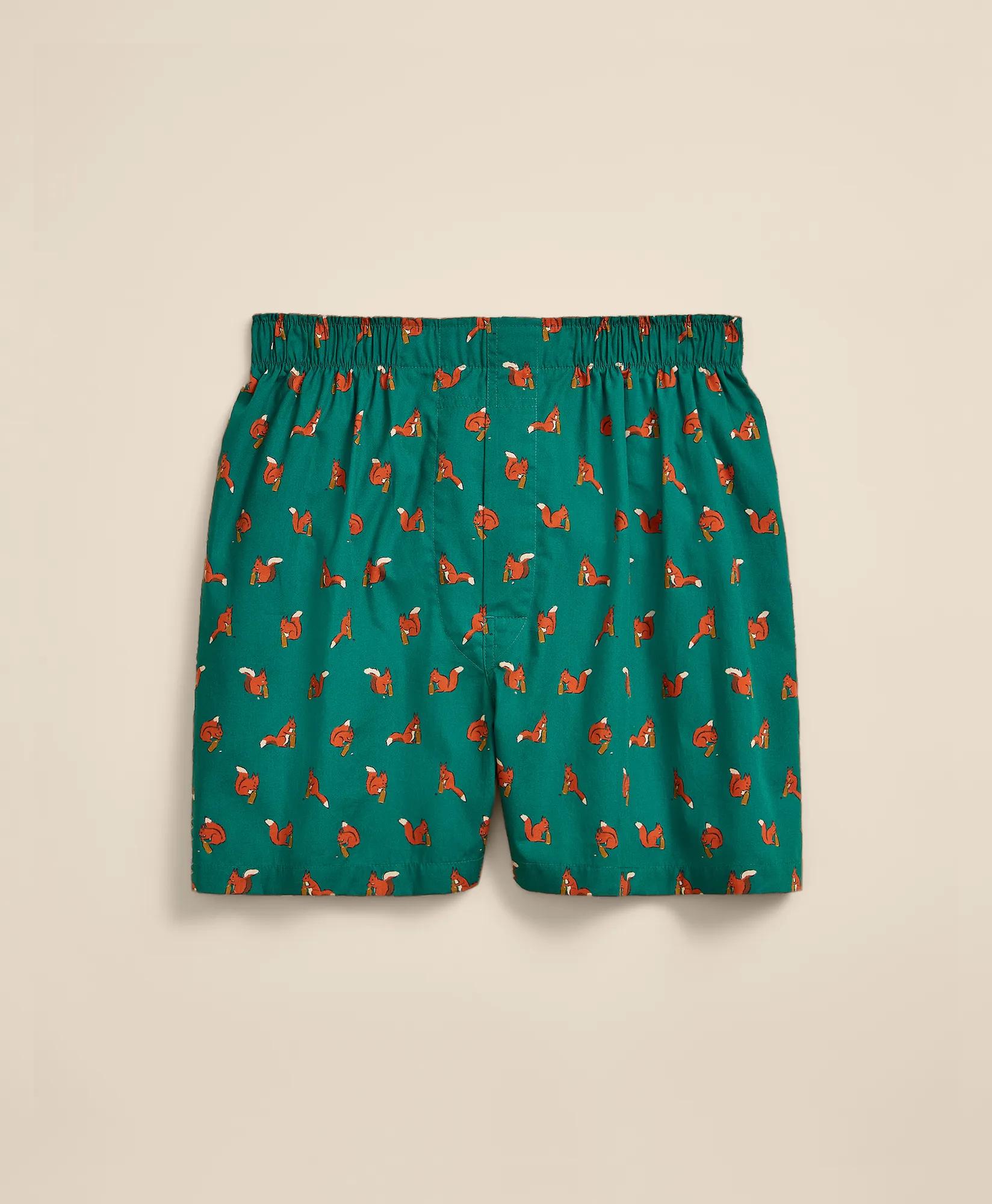 Cotton Broadcloth Squirrel Print Boxers, image 1