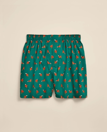 Cotton Broadcloth Squirrel Print Boxers, image 1