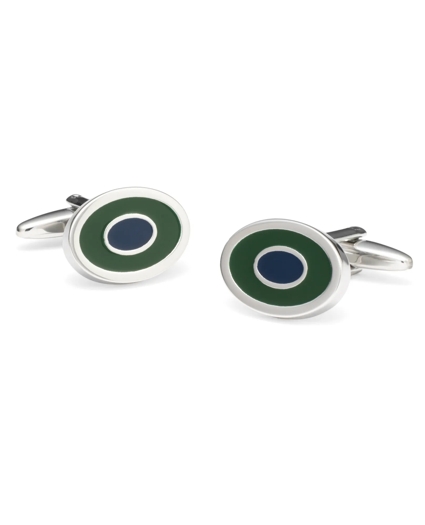 Two-Color Oval Cuff Links