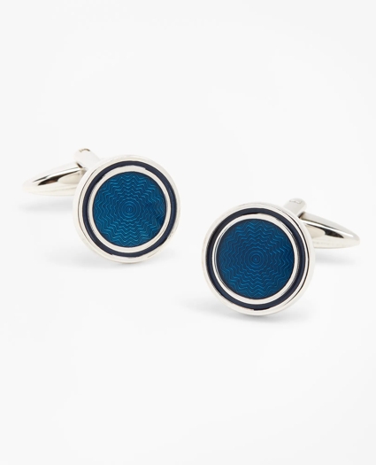 Blue Enamel Cuff Clinks