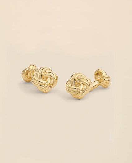 Sterling Silver Gold-Plated Knot Cufflinks, image 1