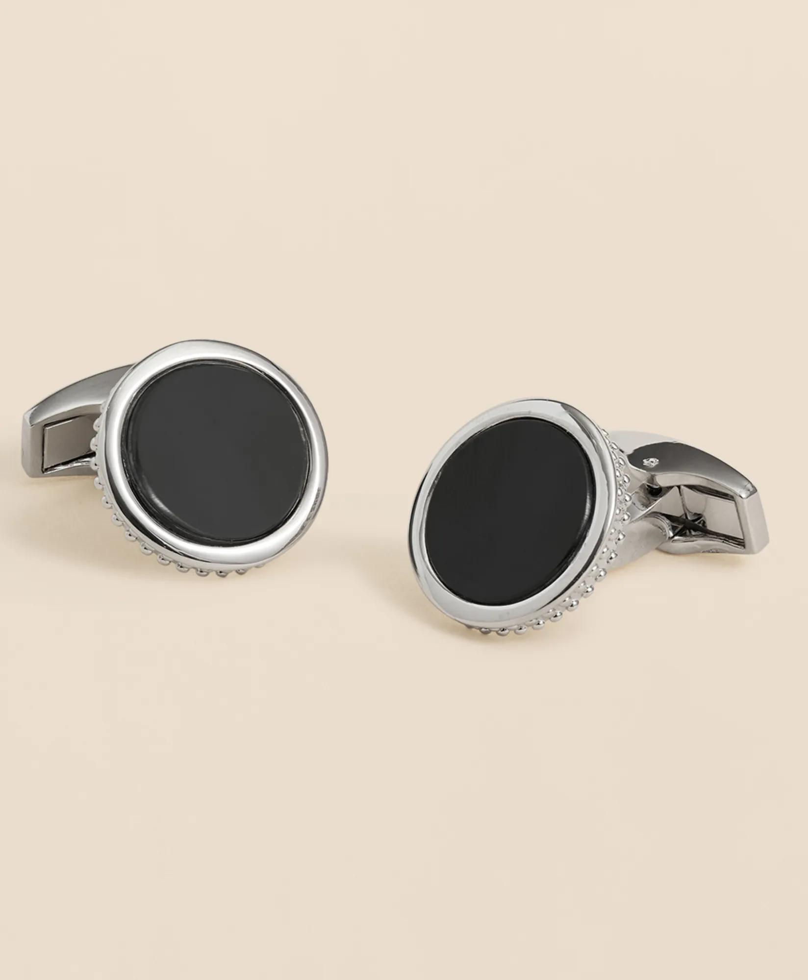 Agate Round Cufflinks, image 1