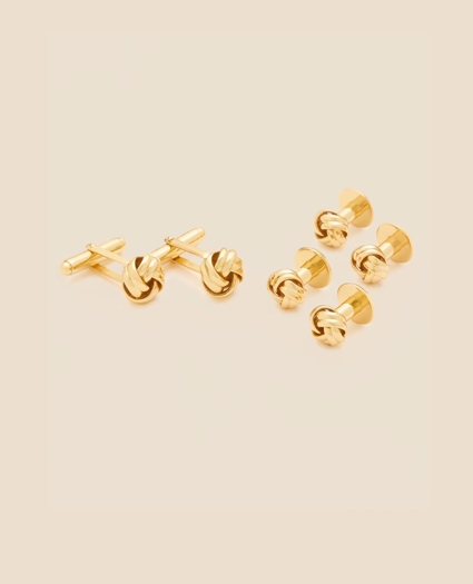 Sterling Silver Gold-Plated Knot Cufflinks, image 1