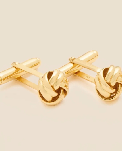 Sterling Silver Gold-Plated Knot Cufflinks, image 2