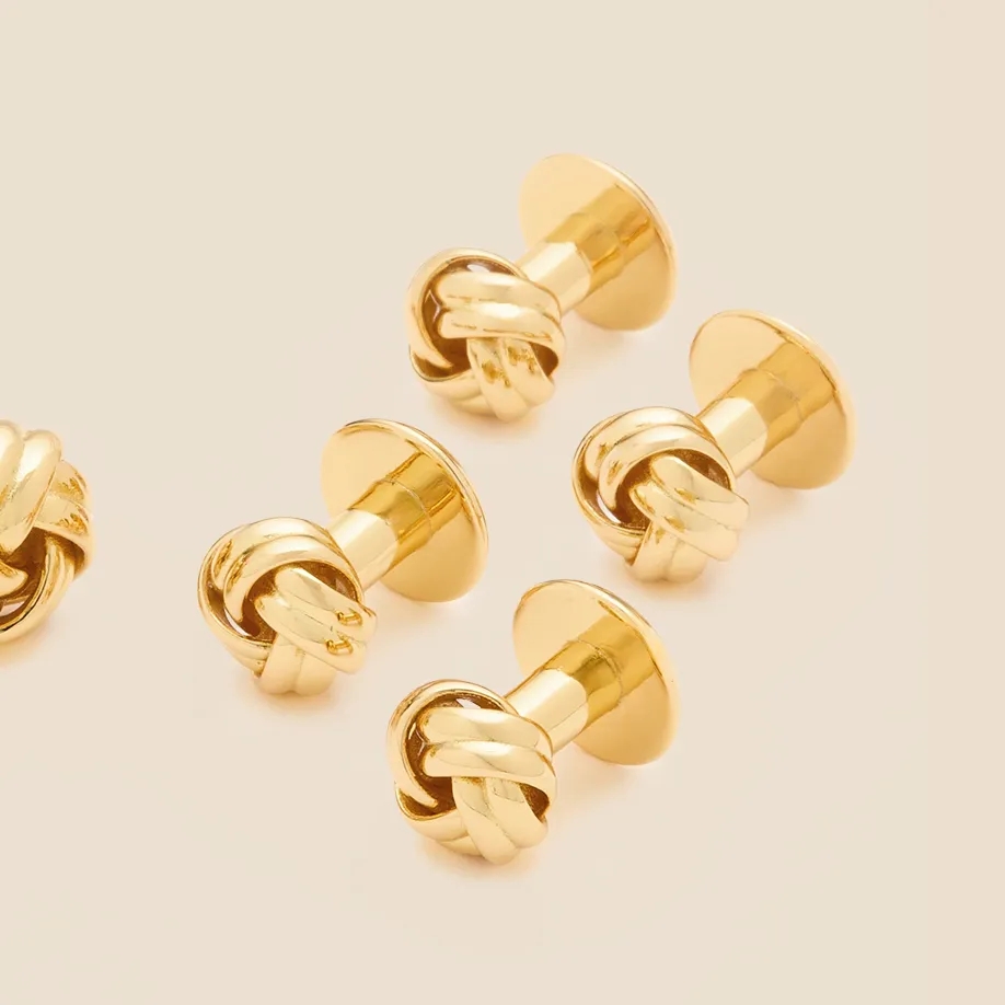 Sterling Silver Gold-Plated Knot Cufflinks, image 3