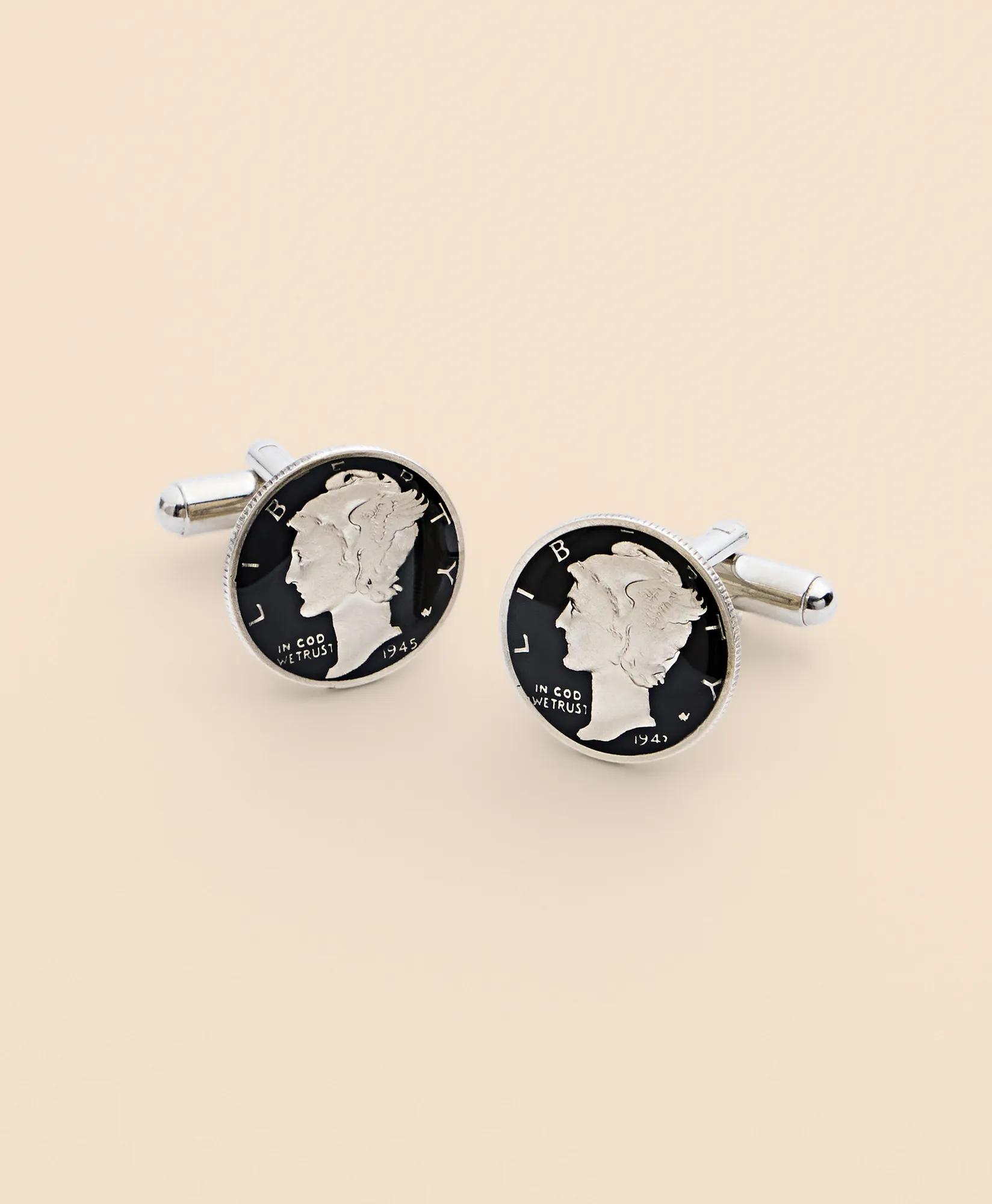Mercury Dime Coin Cufflinks, image 1