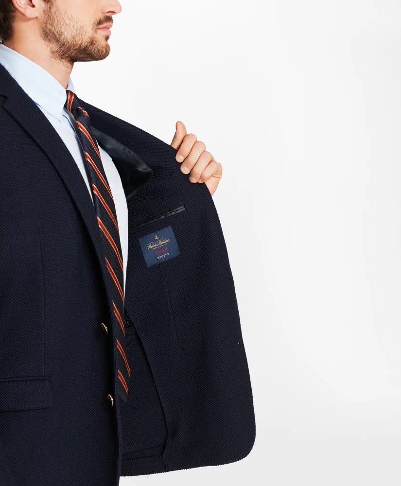 Regent Fit Textured Two-Button Blazer, image 4