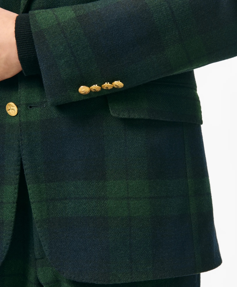 Classic Fit Blazer in Black Watch Tartan Wool Tweed, image 3