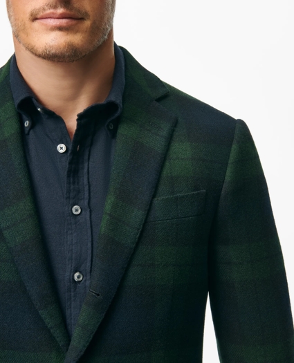 Traditional Fit Blazer in Black Watch Tartan Wool Tweed, image 2