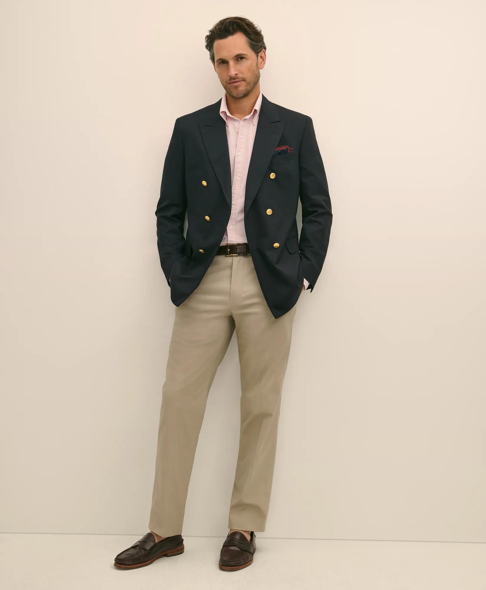 Classic Fit Stretch Wool Double-Breasted 1818 Blazer