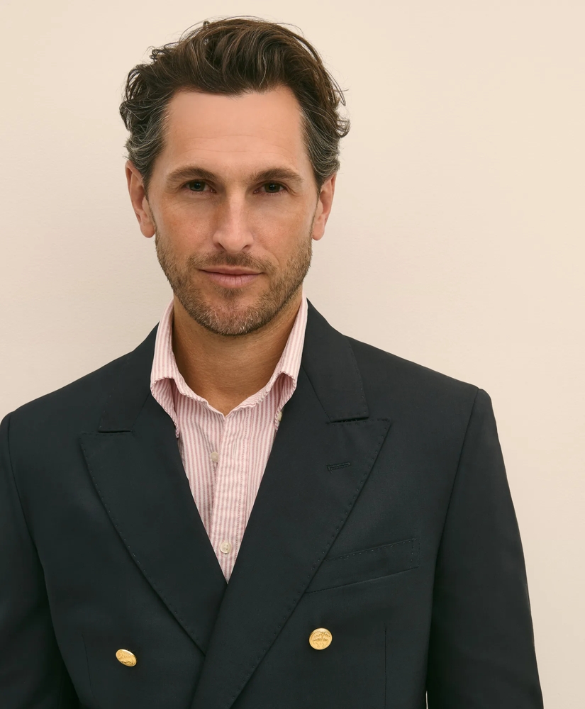 Classic Fit Stretch Wool Double-Breasted 1818 Blazer, image 3