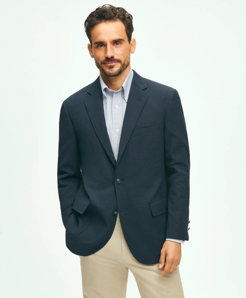 The No. 1 Sack Blazer in Seersucker With Fun Stripe Lining, image 1