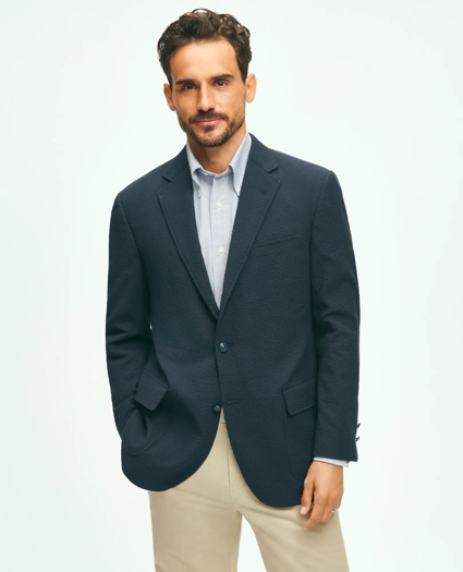 The No. 1 Sack Blazer in Seersucker With Fun Stripe Lining, image 1