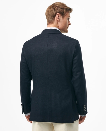 Classic Fit Double-Breasted Blazer in Basketweave Wool-Cashmere, image 3