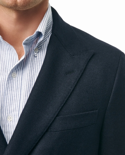 Classic Fit Double-Breasted Blazer in Basketweave Wool-Cashmere, image 4
